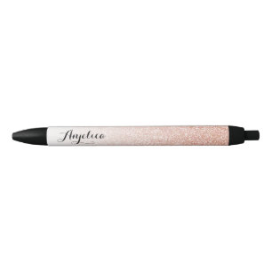 Rose Gold Faux Glitter Ombre Personalised Name Pen