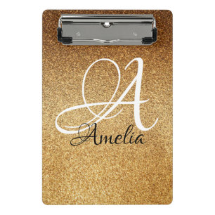 Rose Gold Faux Glitter Personalised ClipBoard