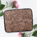 Rose Gold Faux Glitter Personalized Laptop Sleeve<br><div class="desc">Don't mean a thing if it ain't got that bling! And this laptop sleeve has a lot of bling - faux rose gold glitter type bling. It's a printed effect and not real so it won't give you GFS (glittery finger syndrome) Just add your initials</div>