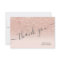 Rose gold faux glitter pink ombre script thank you