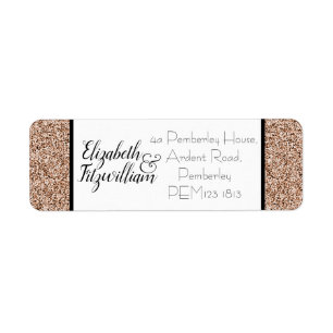 Rose Gold Faux Glitter Return Address Label