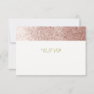Rose Gold Faux Glitter RSVP