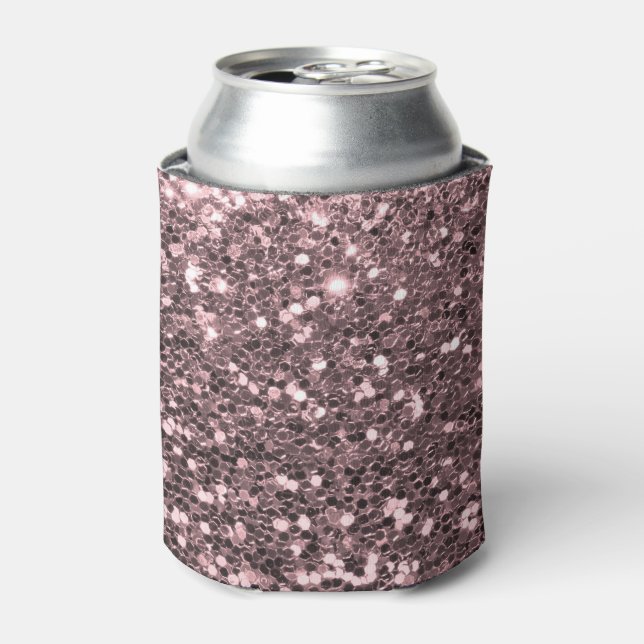 Rose Gold Faux Glitter Sparkles Can Cooler (Can Front)