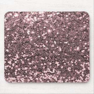 Rose Gold Faux Glitter Sparkles Mouse Mat