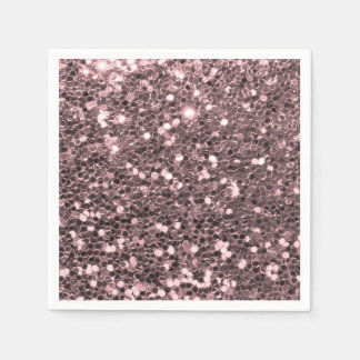 Rose Gold Faux Glitter Sparkles Napkin