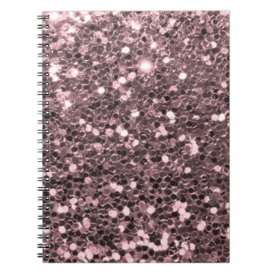 Rose Gold Faux Glitter Sparkles Notebook