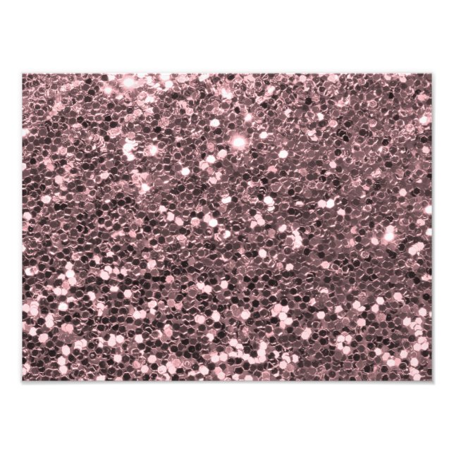 Rose Gold Faux Glitter Sparkles Photo Print (Front)