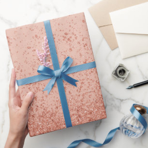 Rose Gold Faux Glitter Wrapping Paper