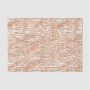 Rose Gold Faux Glitter Zebra Stripes Tissue Paper