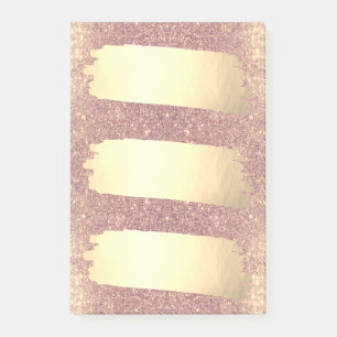 Rose Gold Faux Gold Foil Sparkle List Post-it Notes