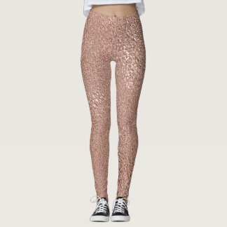 Rose Gold Faux Metallic Leggings