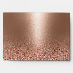 Rose Gold Faux Pink Glitter Envelope