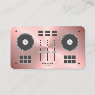 Rose Gold Faux Pro-DJ Controller Business Card