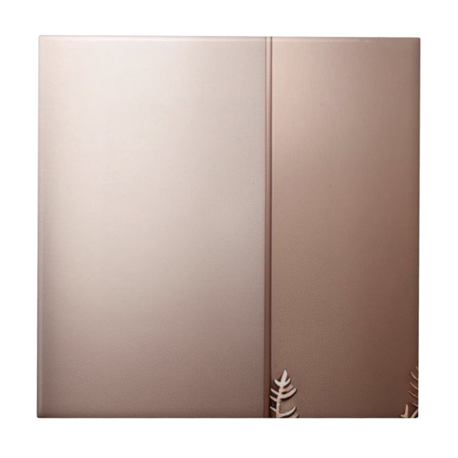 Rose gold flora detail Ceramic Tile (Front)