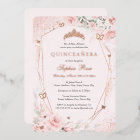 Rose Gold Floral Blush Pink Butterfly Quinceanera