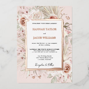 Rose Gold Floral Boho Wedding