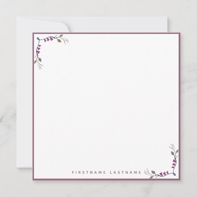 Rose Gold Floral Border Card (Front)