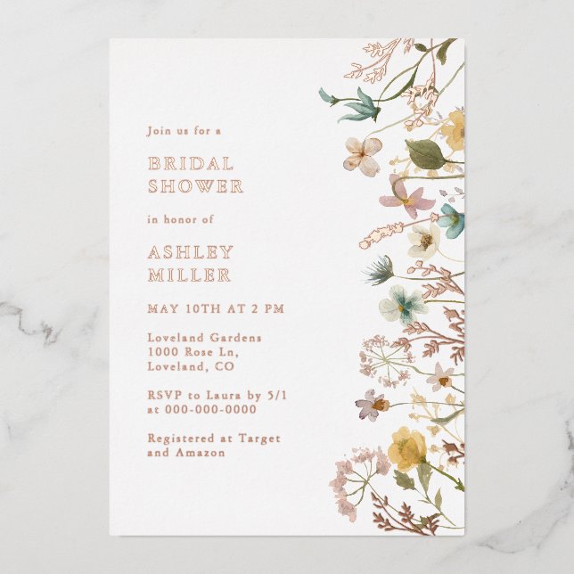 Rose Gold Floral Bridal Shower (Front)