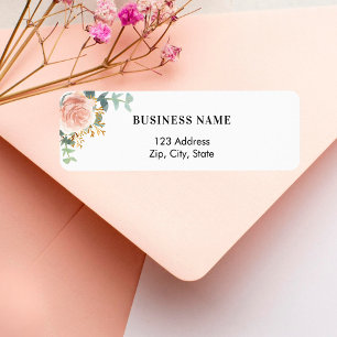 Rose gold floral business return address