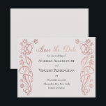 Rose Gold Floral Fairytale Wedding Save The Date<br><div class="desc">The coordinating pieces of this wedding invitation suite feature thorny rose vines. The back of the invitation has a sword entwined with roses.</div>
