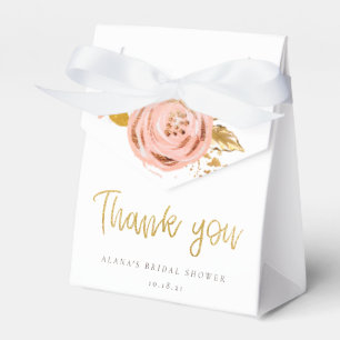 Rose Gold Floral Glitter Bridal Shower Favour Box