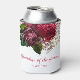 Rose gold floral grandma mother of the groom can cooler