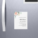 Rose gold floral greenery luxury birthday magnetic invitation<br><div class="desc">A chic white background. Decorated with a rose gold and blush pink floral,  rose flower and green watercolored eucalyptus leaves,  sprigs,  greenery and a faux gold sprig. Personalise and add your name and party details.</div>