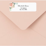 Rose gold floral greenery return address<br><div class="desc">A rose gold and blush pink rose,  floral and eucalyptus greenery and faux gold foliage.  Personalise and add your name and address. Black letters.</div>