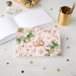 Rose gold floral guestbook