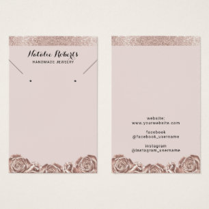 Rose Gold Floral Jewellery Earring Necklace Displa