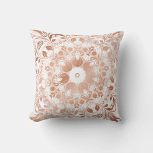 Rose Gold Floral Mandala Cushion