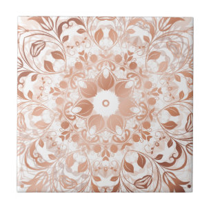 Rose Gold Floral Mandala Tile