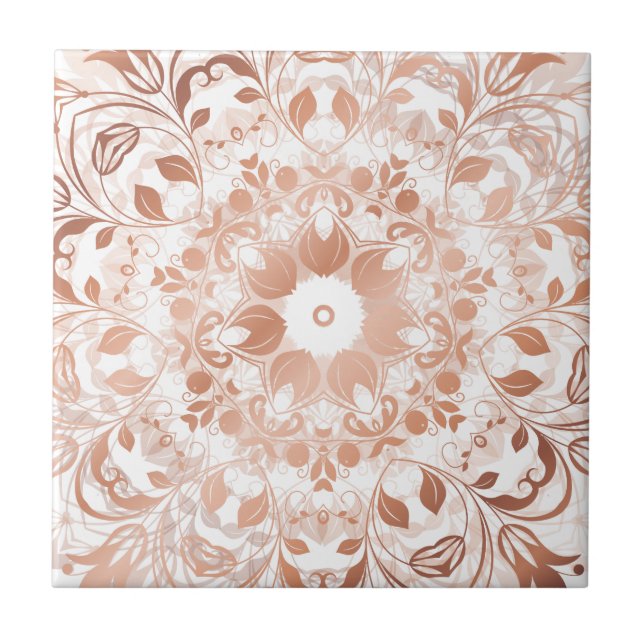 Rose Gold Floral Mandala Tile (Front)