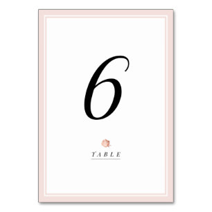 Rose gold floral minimalist wedding table card