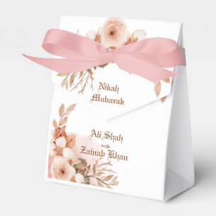 Rose gold Floral Nikah Mubarak Favour Box