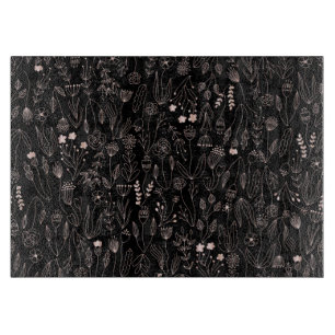 Rose Gold Floral Pattern Cutting Board