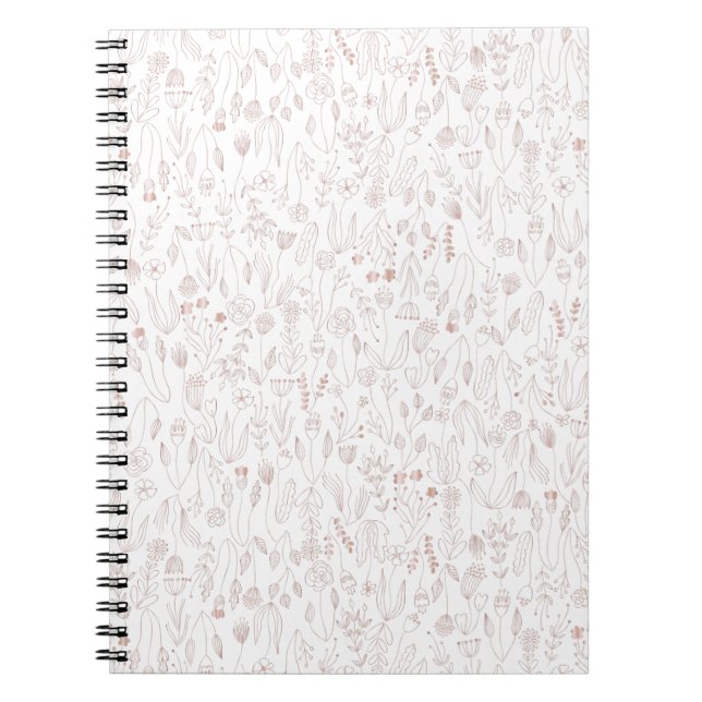 Rose Gold Floral Pattern Notebook (Front)