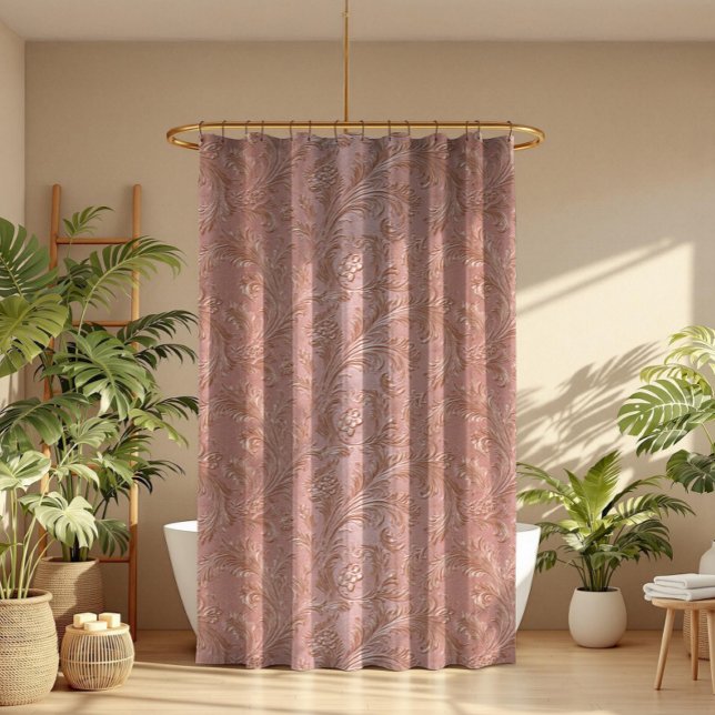 Rose-Gold Floral pattern Shower Curtain (Creator Uploaded)
