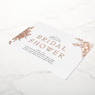Rose Gold Floral Rounded Bridal Shower