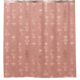 Rose Gold Floral Shower Curtain