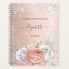 Rose gold floral silver glitter foliage name 2022