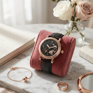 Rose Gold Floral  Watch