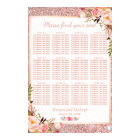 Rose Gold Floral Wedding Seating Plan Chart