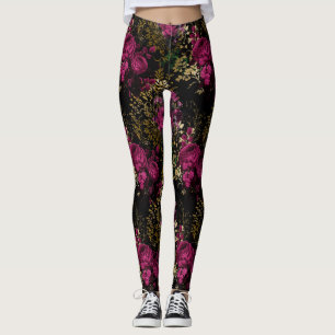 Rose Gold Floral Women's Leggings