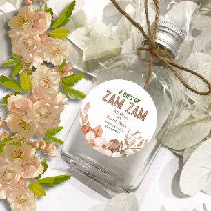 Rose Gold Floral Zam Zam gift Classic Round Sticker