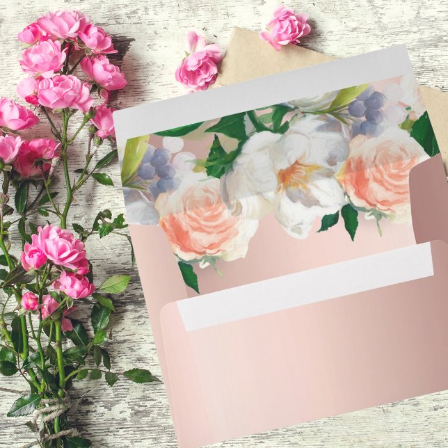 Rose gold florals white envelope (Creator Uploaded)