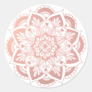Rose Gold Flower Mandala Sticker