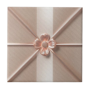 Rose gold flower pattern tile