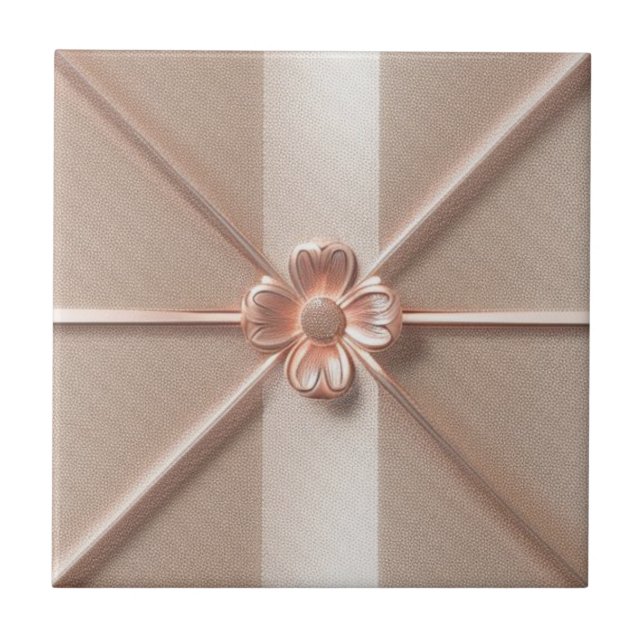 Rose gold flower pattern tile (Front)