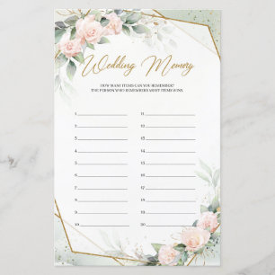 Rose gold flowers greenery gold Wedding Memory